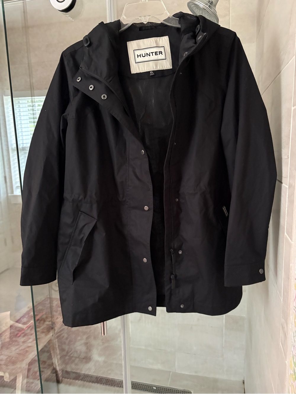 Hunter Black Hooded Trench Coat